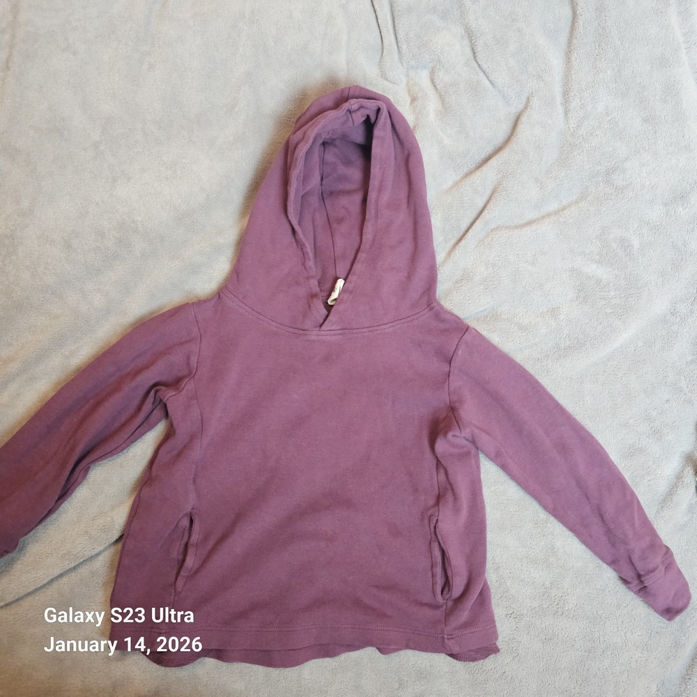 Kate Quinn Kids 5Y Plum Organic Cotton Pullover‎ Hoodie